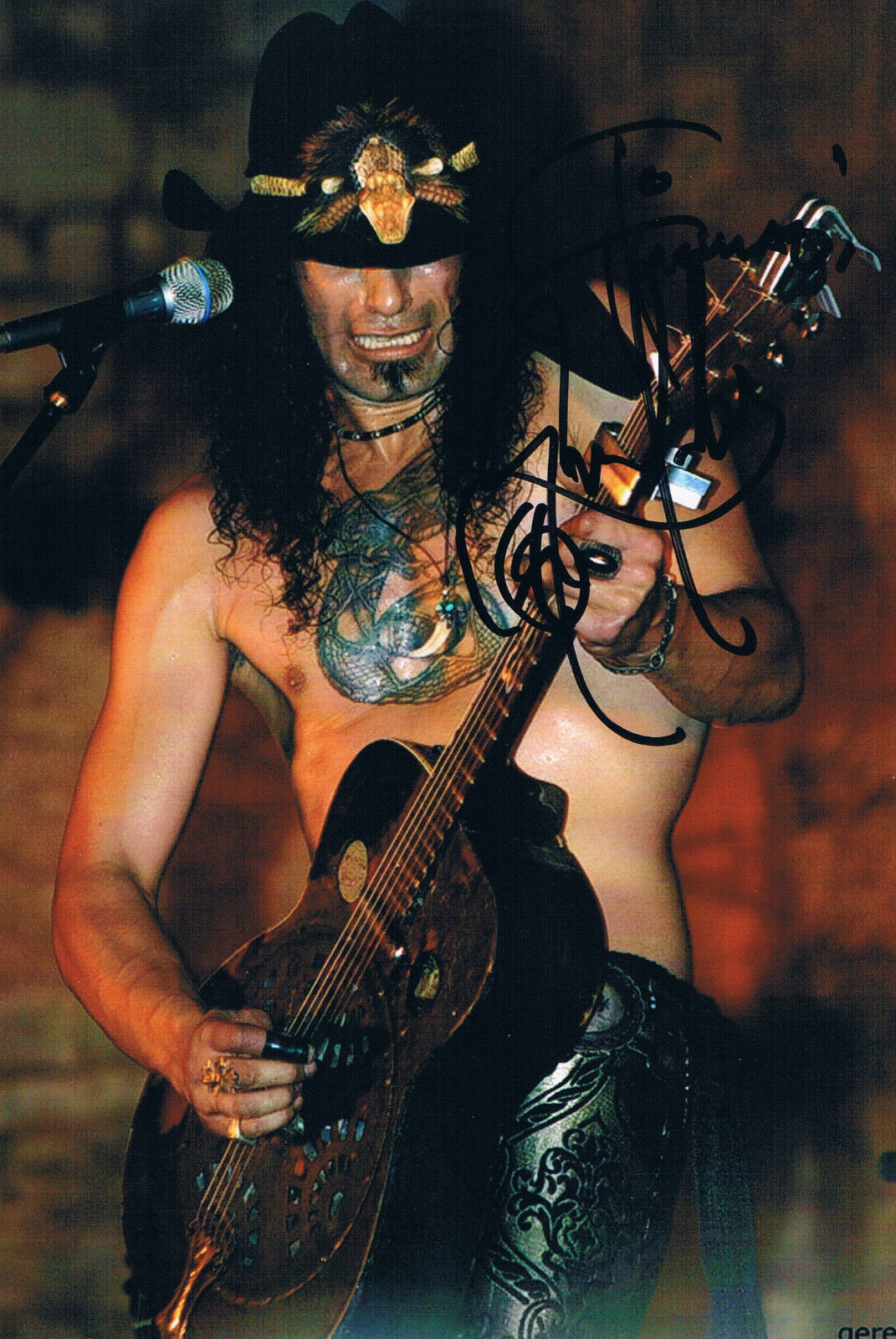 Eric Sardinas 1970- genuine autograph IN PERSON signed 5x7.5