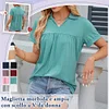 Gioiacombo&trade; Top casual a maniche corte in cotone sciolto da donna