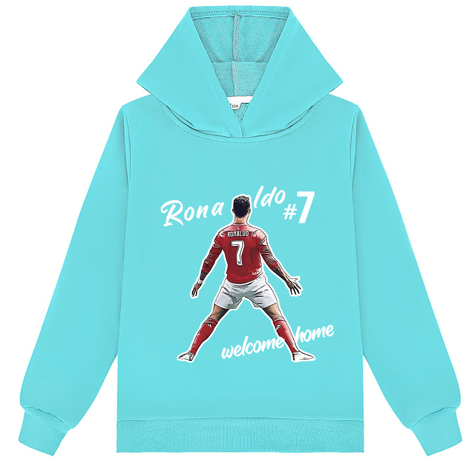 Mayoulove Kids' Cristiano Ronaldo Hooded Sweatshirt - Stylish Unisex Pullover for Young Fans, Perfect Gift-Mayoulove