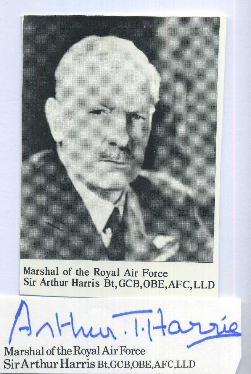 SIR ARTHUR 'BOMBER' HARRIS Signed Photo Poster paintinggraph World War 2 RAF Marshall - preprint