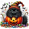 Pumpkin Black Cat-11CT Stamped Cross Stitch 40*40cm/15.75*15.75in tapestrymarket