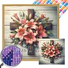 Diamond Painting-DIY Square Part AB Drill Cross Flower(45*45CM)