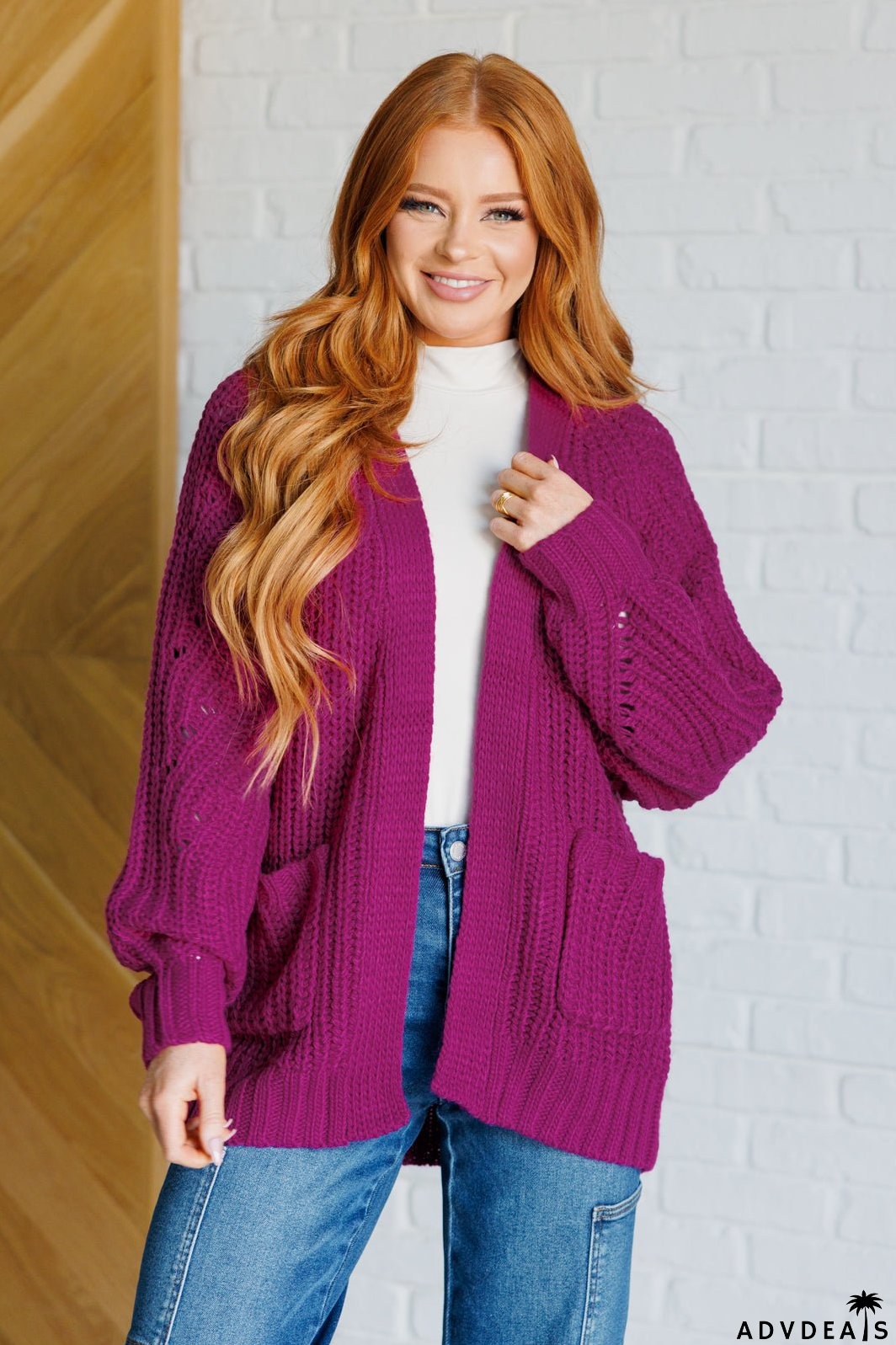 Maybe Monday Cardigan in Berry