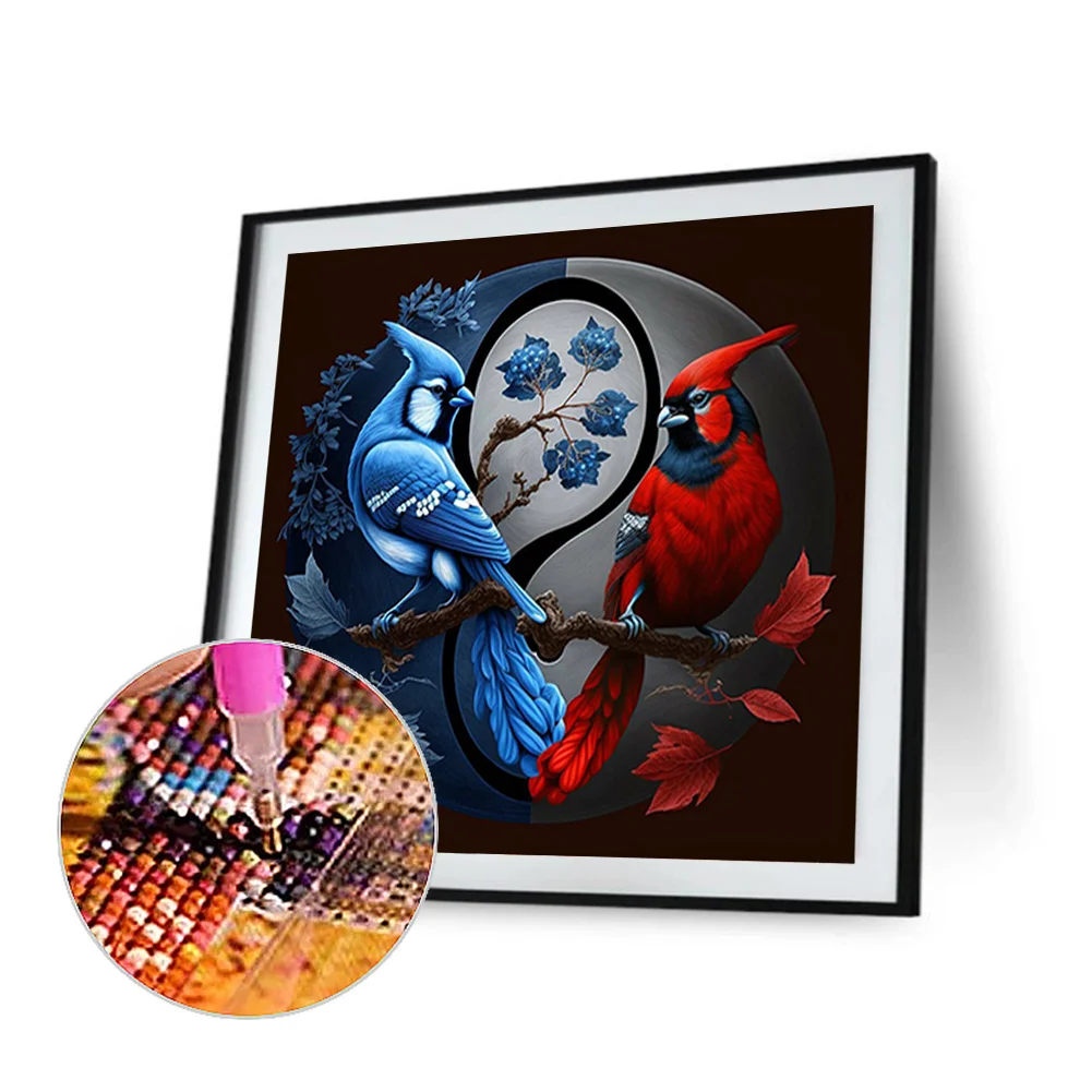 5D DIY Full Round Drill Diamond Painting Yin Yang Symbol Bird Decoration (B6403)