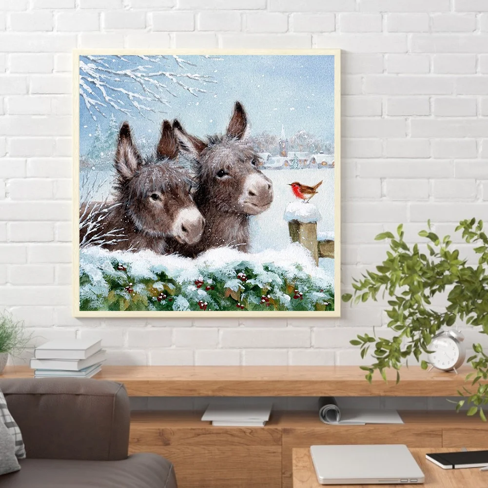Full Round Diamond Painting 30*30cm - Donkey