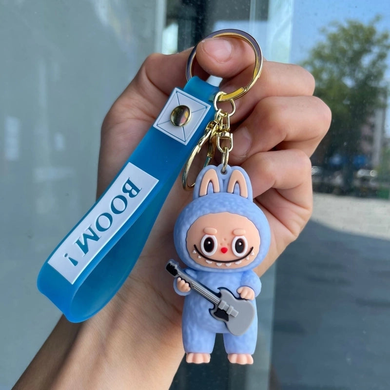 2 Pieces Cute Cartoon Character Pvc Unisex Keychain