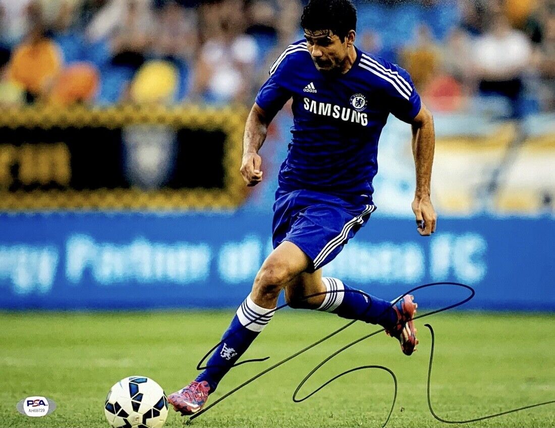 Diego Costa Signed 11x14 Photo Poster painting PSA AH69729 Soccer Chelsea