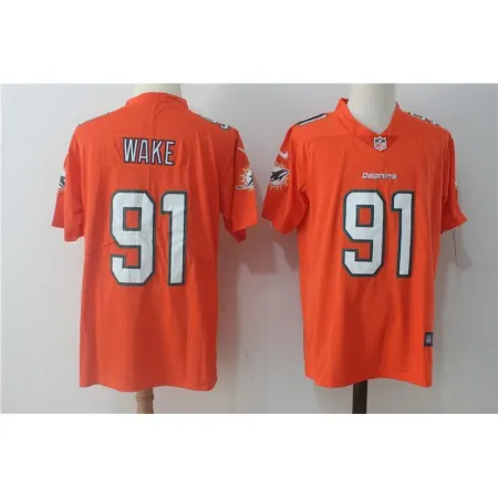 Men's  Miami Dolphins #91 Cameron Wake Orange Vapor Untouchable Limited Stitched NFL Jersey