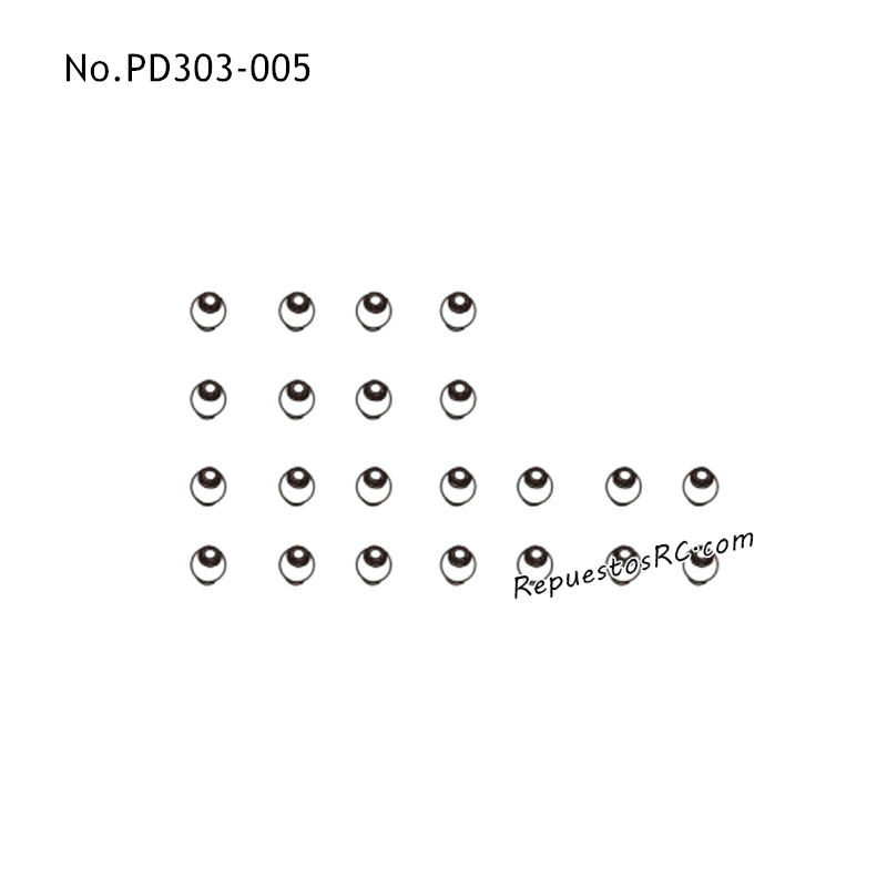 PD RACING TK16 Piezas para Coches RC Bola Pivote PD303-005