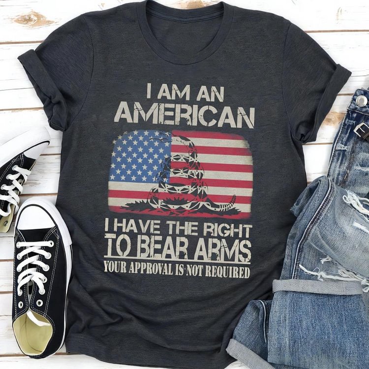 I’m An American Letter Printed Patriotic Casual T-Shirt