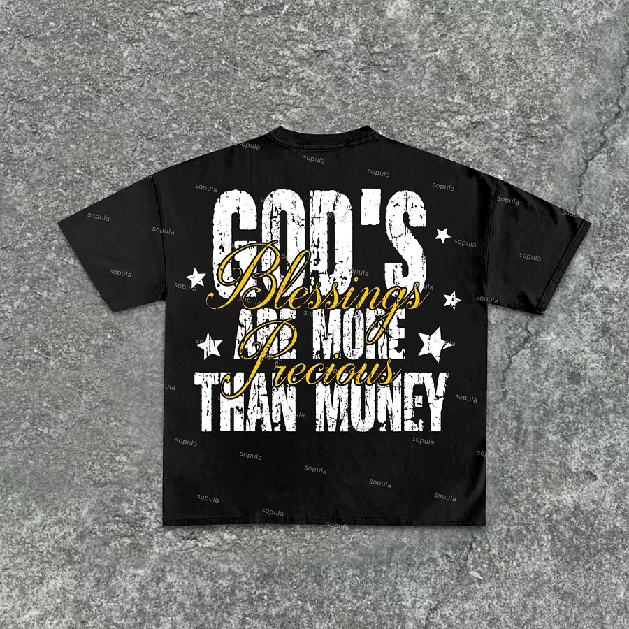 Sopula Unisex Our Lady Of Money Print Cotton Short Sleeve T-Shirt