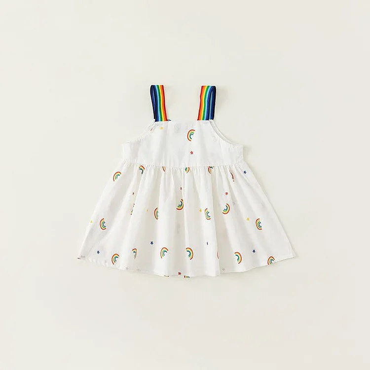 Toddler Girl Rainbow Strap Loose Dress