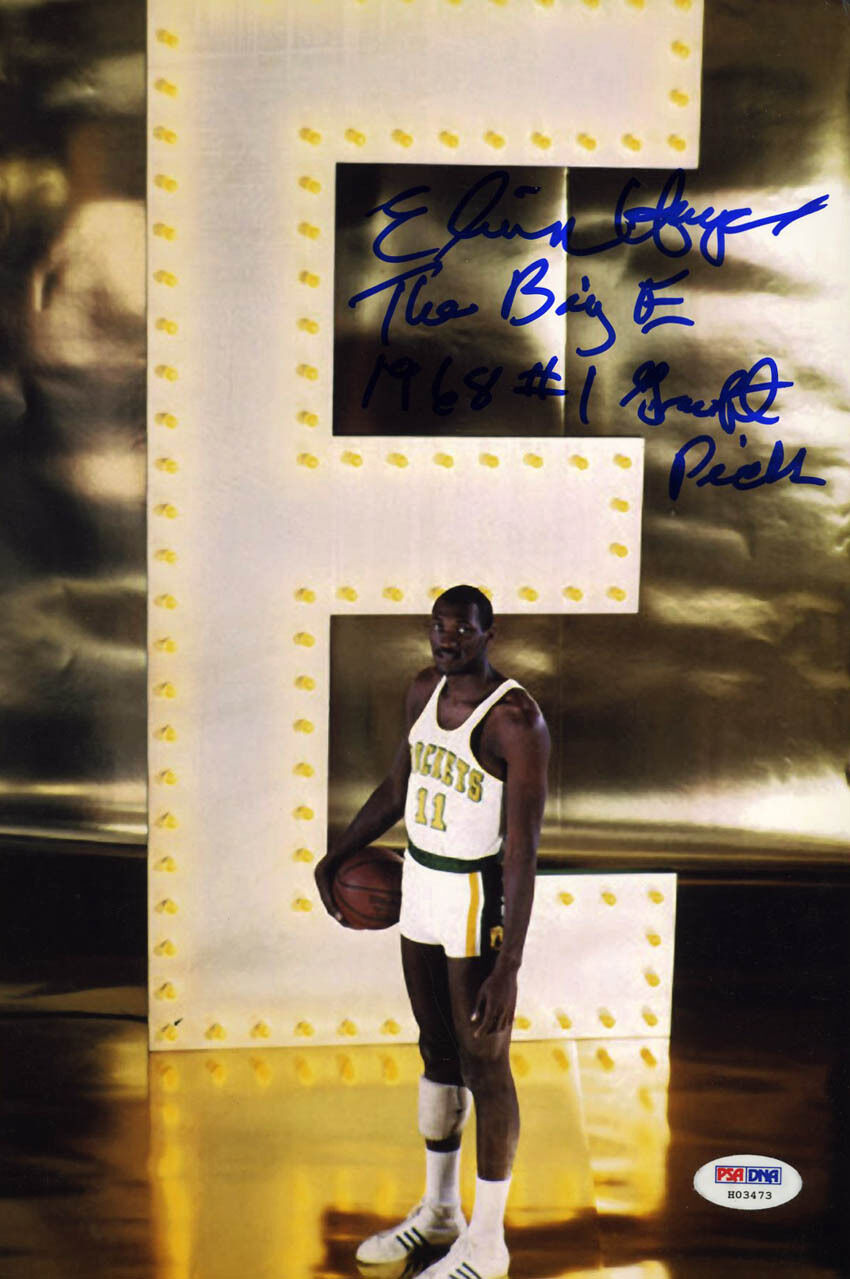 Elvin Hayes SIGNED 8x12 Photo Poster painting Big E Stat Washington Rockets PSA/DNA AUTOGRAPHED