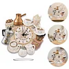 (US Local)5D DIY Special Shape Diamond Painting Desk Ornament Handmade Clock Kit(Tea Time)