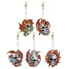 5Pcs DIY Diamond Painting Dragon Keychain