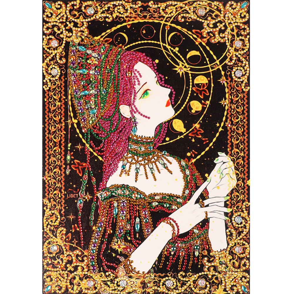

30*40CM - Special Shaped Diamond Painting - Divination Girl, 501 Original