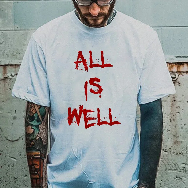 All Is Well Printed Men's T-shirt - Krazyskull