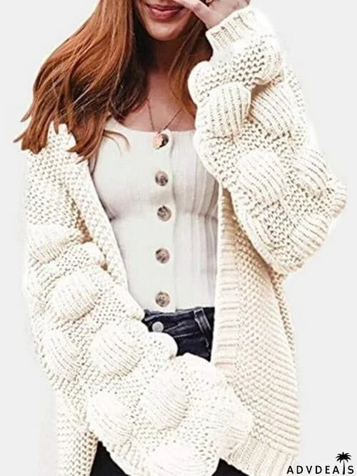 Open Front Long Sleeve Cardigan