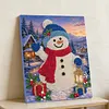 (30x40cm)DIY Pearl Painting Framed Snowman Handmade Pearl Material Art Kit Living Room Decor