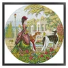 >SALE<Full Embroidery Cotton Thread 14CT Print Noblewoman and Dog Cross Stitch 44x44cm