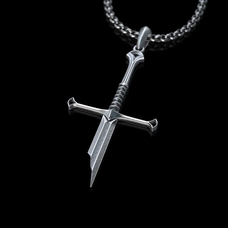 Coutureaura Silver Samurai Broken Sword Necklace