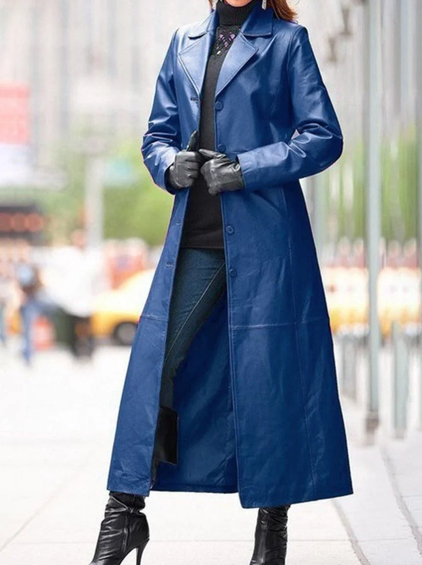 Leather Coat Long Coat