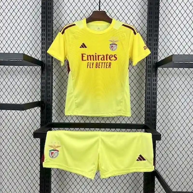 25/26 Kids Benfica Yellow Goalkeeper Soccer Jersey