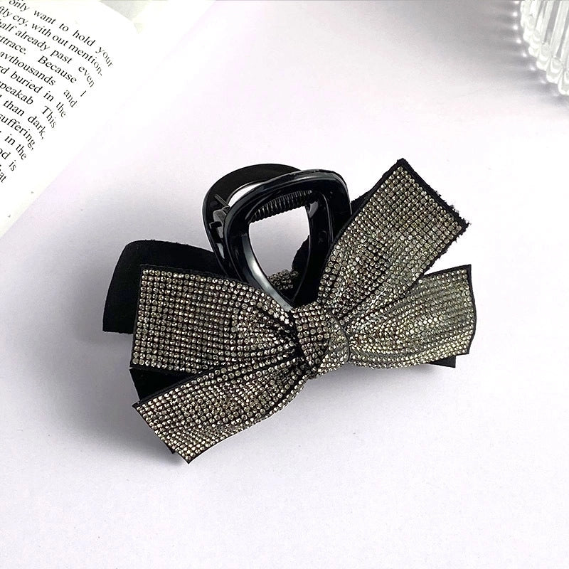Women’s Minimalist Commute Bow Knot Plastic Inlay Rhinestones Hair Claws