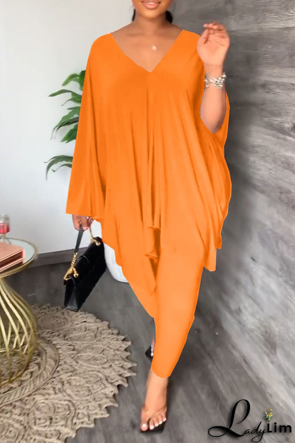 Black Casual Solid Patchwork V Neck Long Sleeve Two Pieces