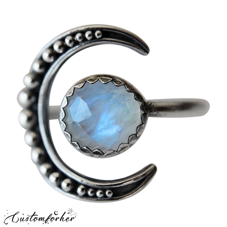 Moon Moonstone Ring