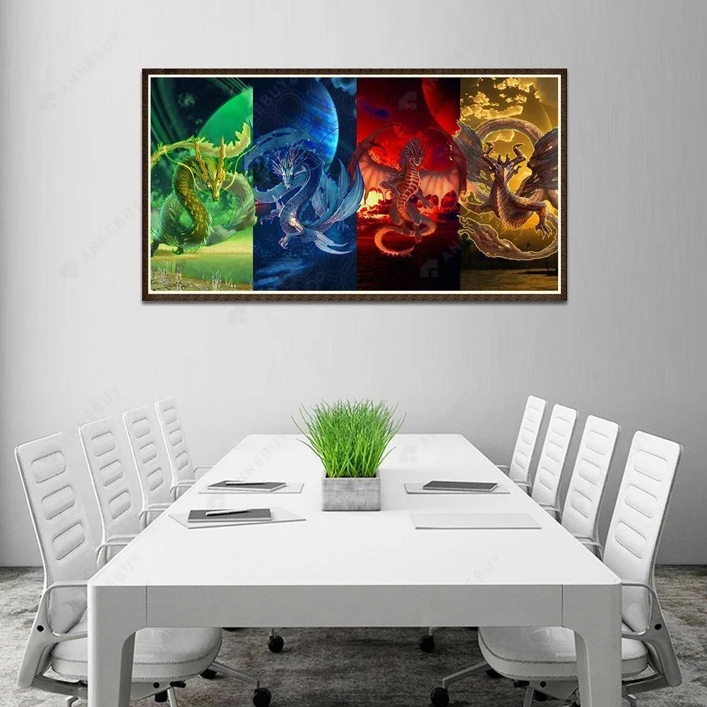 Diamond Painting-5D Full Drill Dragon( 50 X 30cm)