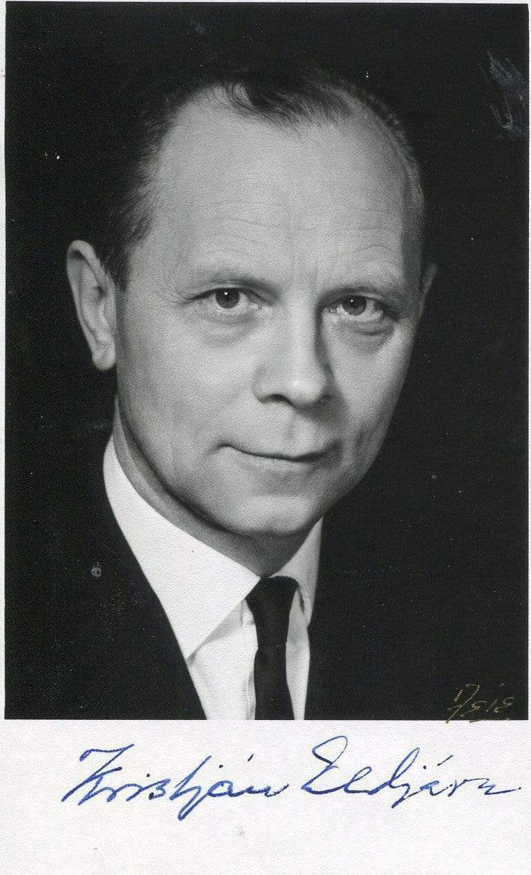 Kristjan Eldjarn autograph 3rd President of Iceland 1968-1980, signed Photo Poster painting