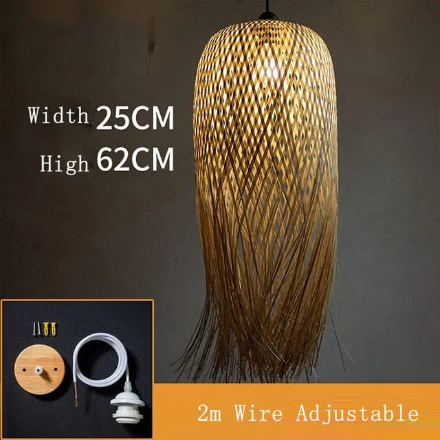 Chinese Bamboo Pendant Lights Led Hang Lamps For Home Luminaire Design Japanese Pendant Loft Hanging Lustre Suspension Fixtures