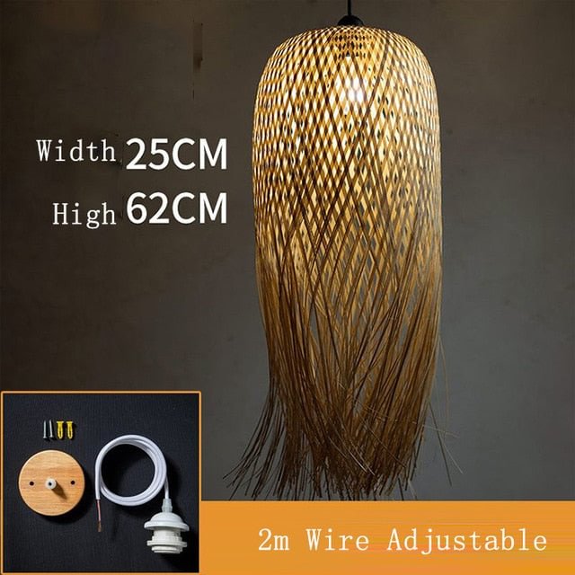 Chinese Bamboo Pendant Lights Led Hang Lamps For Home Luminaire Design Japanese Pendant Loft Hanging Lustre Suspension Fixtures