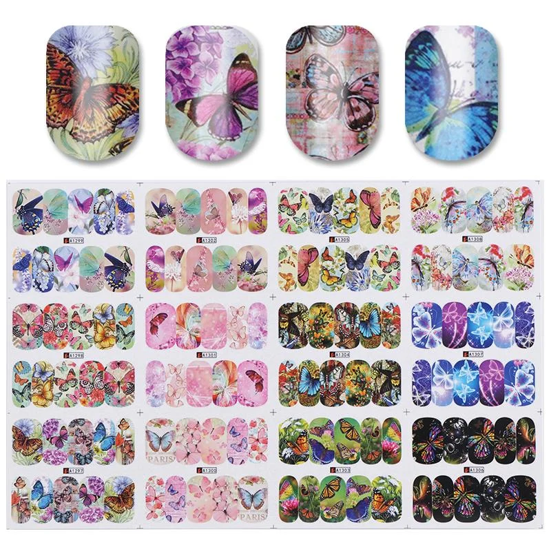 12pcs Valentines Love Letter Water Decals Flower Sliders Nail Stickers for Nails Inscriptions Nail Art Decoration Water Sticker-Nail Inspo