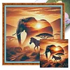 Silhouette-Elephant-Full Embroidery 3 Strands 11CT Stamped Cross Stitch-40*40CM