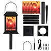 2 Pack Solar Lanterns Outdoor Waterproof Vintage Long Lasting Hangings Lamp 14x4inch Garden Yard Patio Deck Lighting for Outdoor Decor