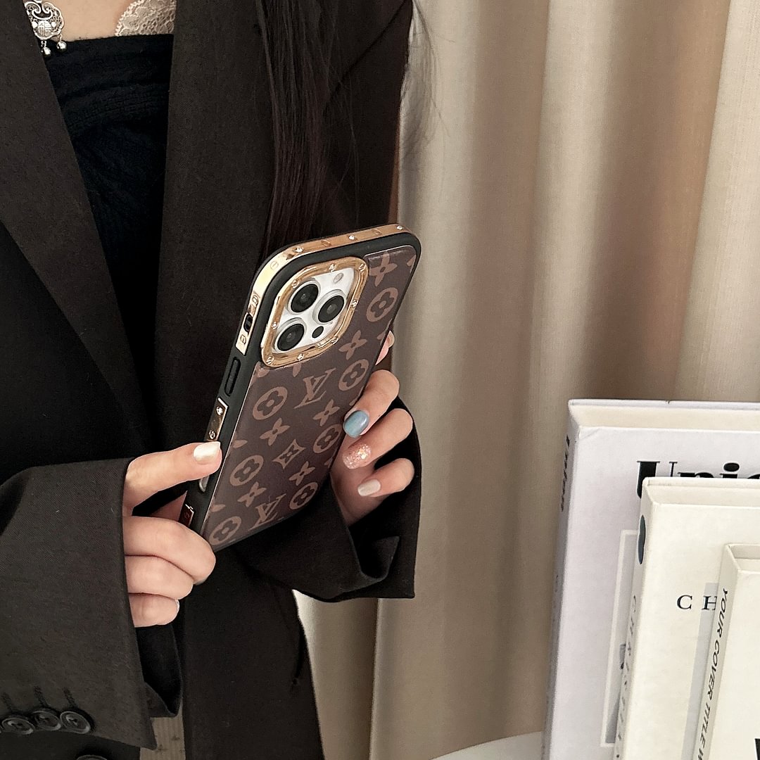 Classic Louis Vuitton Monogram Canvas and Leather Drop Protection Phone Case