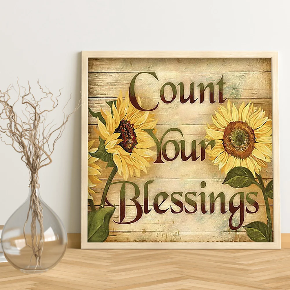 Diamond Painting - Full Round Drill - Sunflower Blessing(30*30cm)