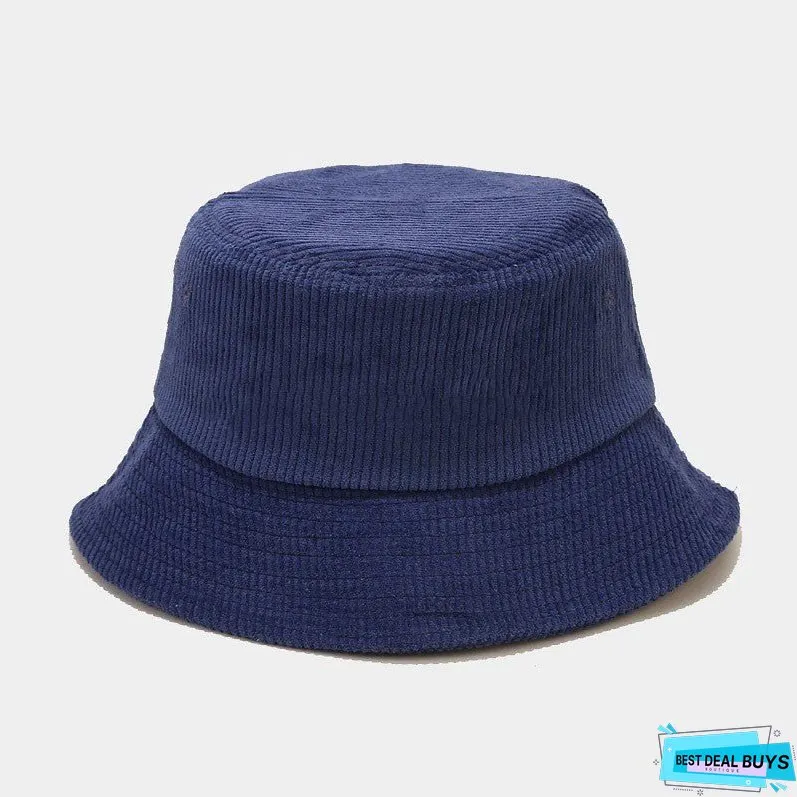 Female Autumn Corduroy Fisherman Hat