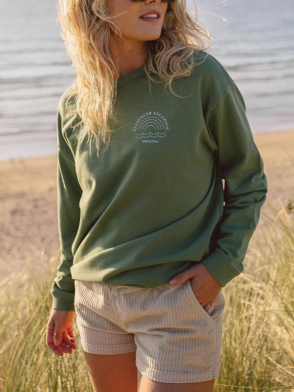 Comfortable recycled cotton outdoor ladies sweatshirt