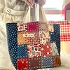Love Patchwork Quilted Tote  Bag