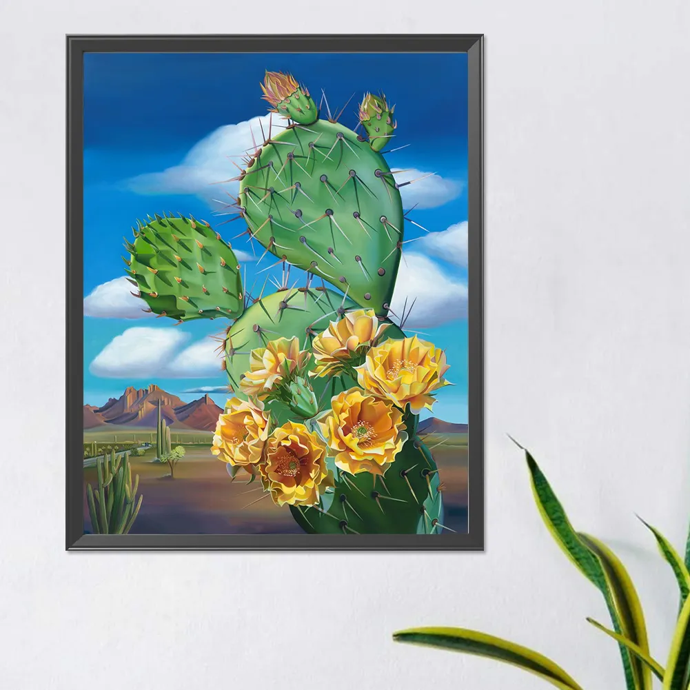 Full Round Diamond Painting 40*50cm - Cactus Flower