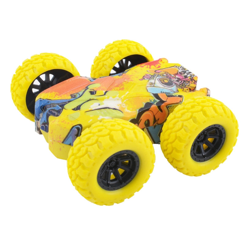 Children’s Four-wheel Drive Inertia Car Double-sided Off-road Vehicle Fall-resistant Stunt Racing Model Boy Gift Toy Stall