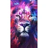 DIY 5D Full Drill Round Diamond Color Lion Painting Kit Rhinestone Drawing