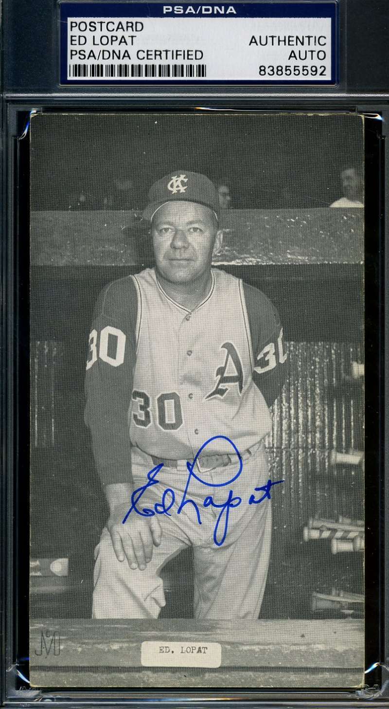 Ed Lopat Psa/dna Photo Poster painting Postcard Signed Authentic Autograph