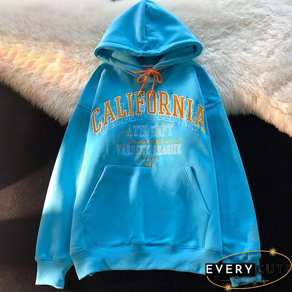 Unisex Vibe-Style Letter Embroidered Pullover Sweatshirt