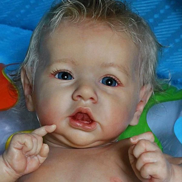  [Surprise Lifelike Doll] Truly Reborn Baby Toddlers Boy Open Eyes 20" Dylan Toy with Blonde Hair - Reborndollsshop®-Reborndollsshop®