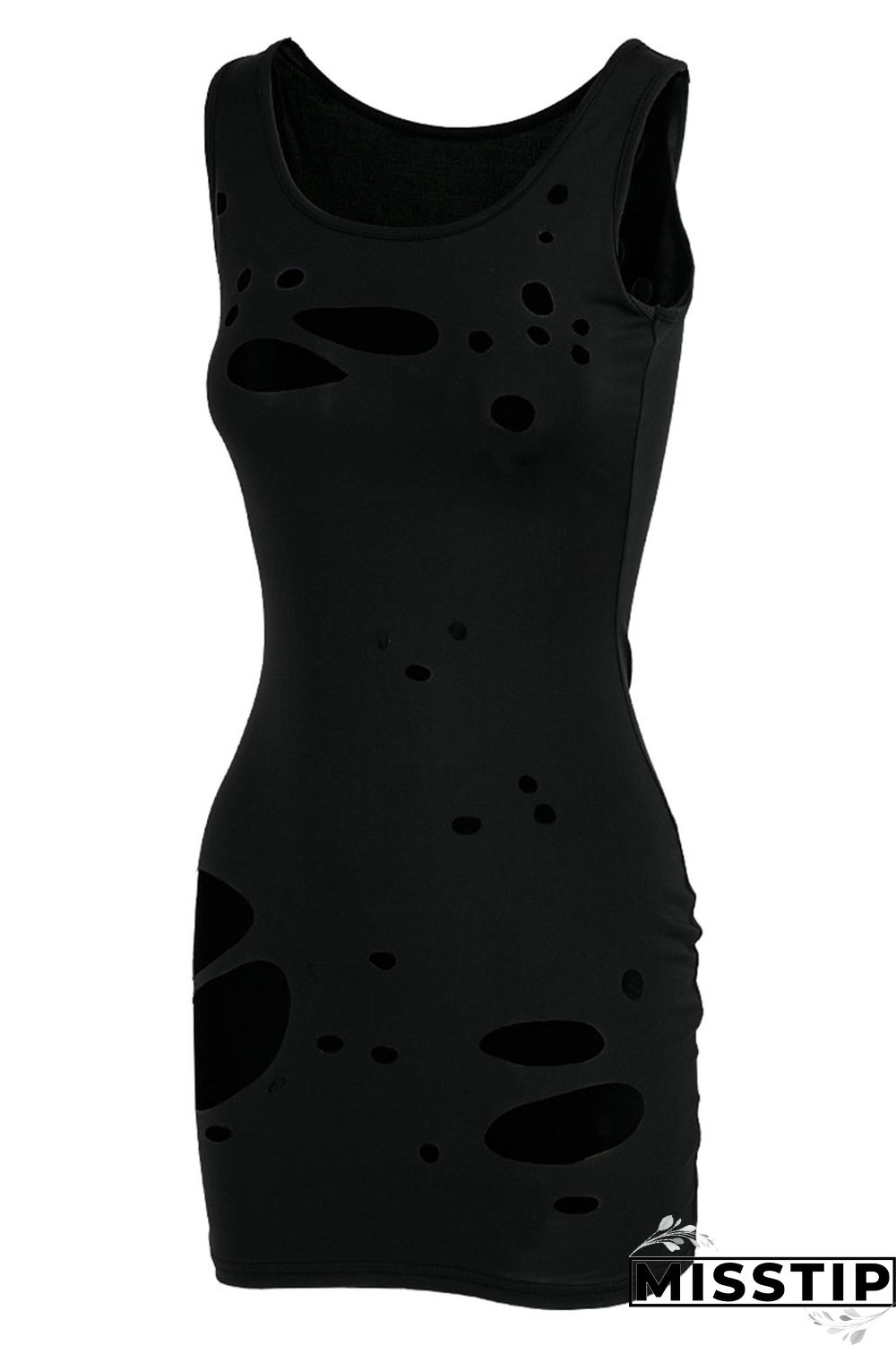 Pink Sexy Fashion Ripped Sleeveless Vest Dress