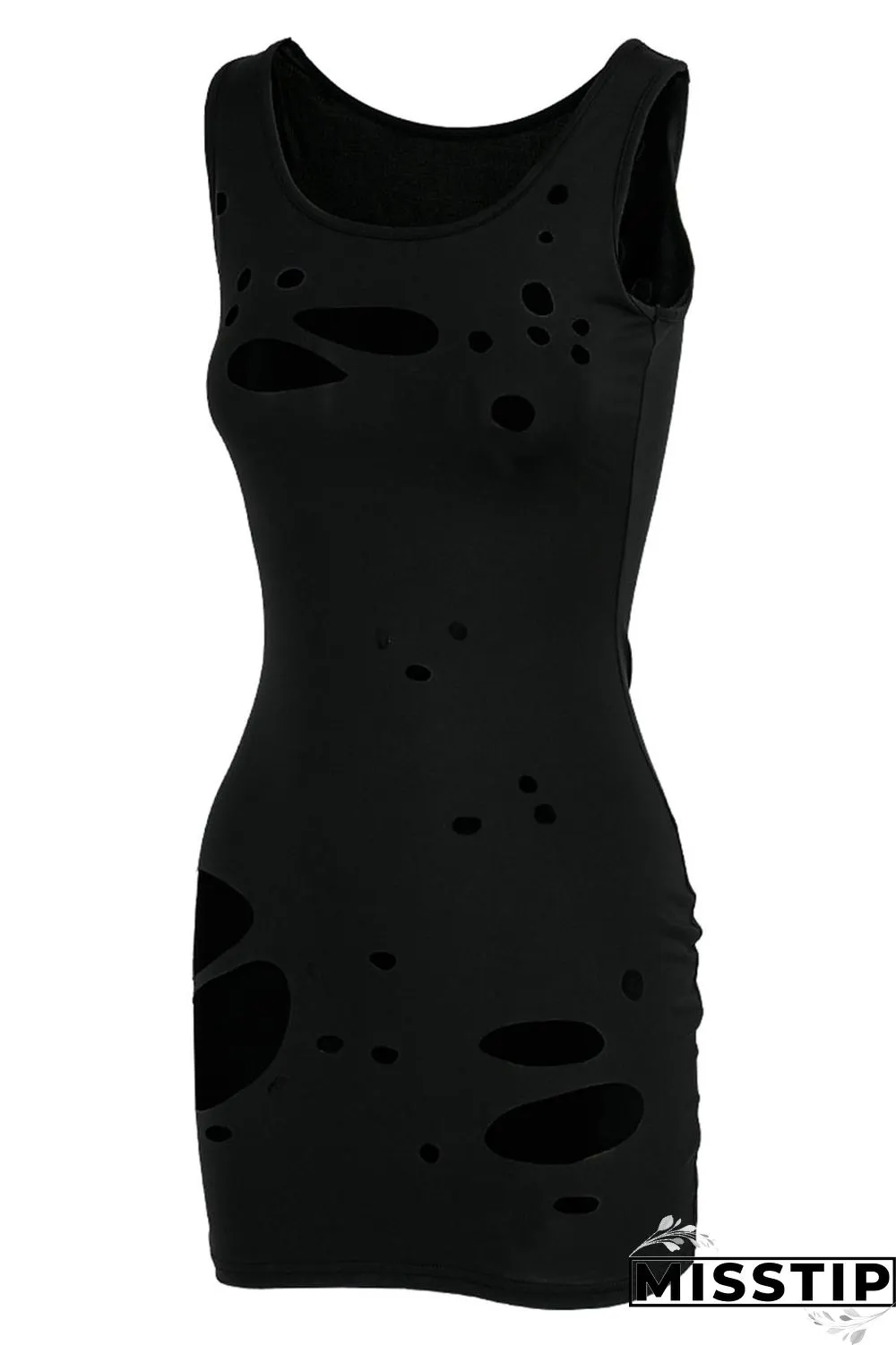 Pink Sexy Fashion Ripped Sleeveless Vest Dress